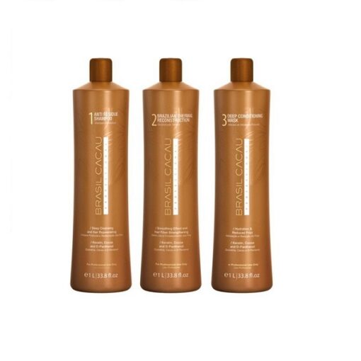 Kit Brasil Cacau Tratamiento De Reconstruccion Antifrizz 1L