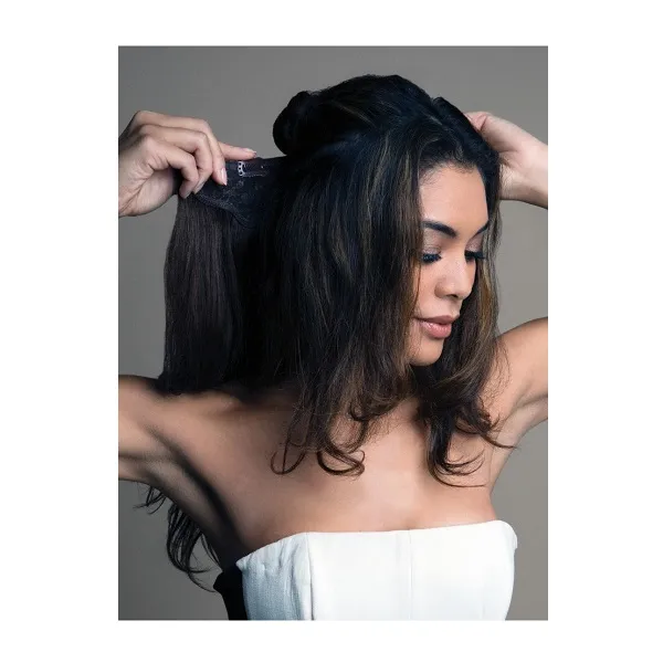 Extensiones Cabello 100% Natural Revlon Halo 14″ #1B (Castaño Oscuro) - Imagen 3
