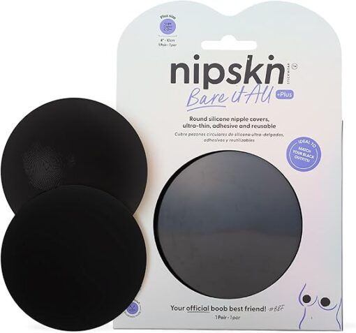 Nipskin Pezoneras Redondas De Silicona Adherible Color Negro - Black Plus