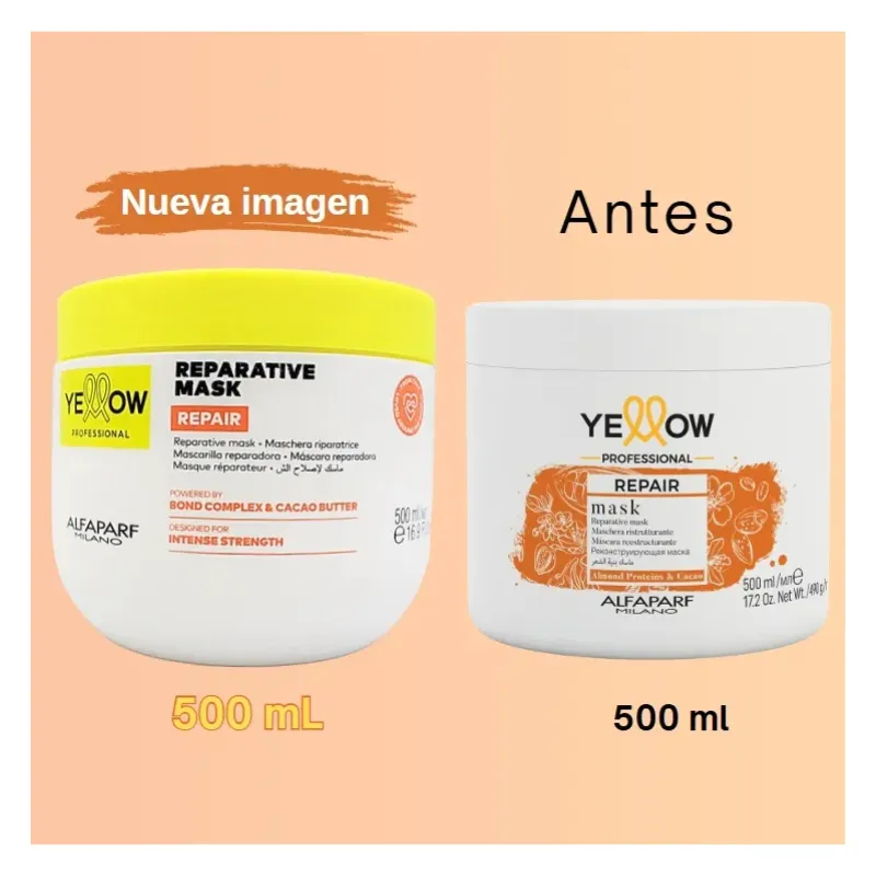 Mascarilla Reparadora Para Cabello Yellow Repair Mask 500 Ml - Imagen 2