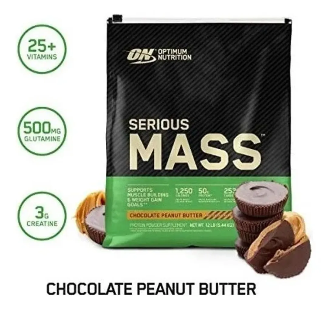 Suplemento On Proteina Serious Mass Chocolate Peanut 12 Lb - Imagen 3