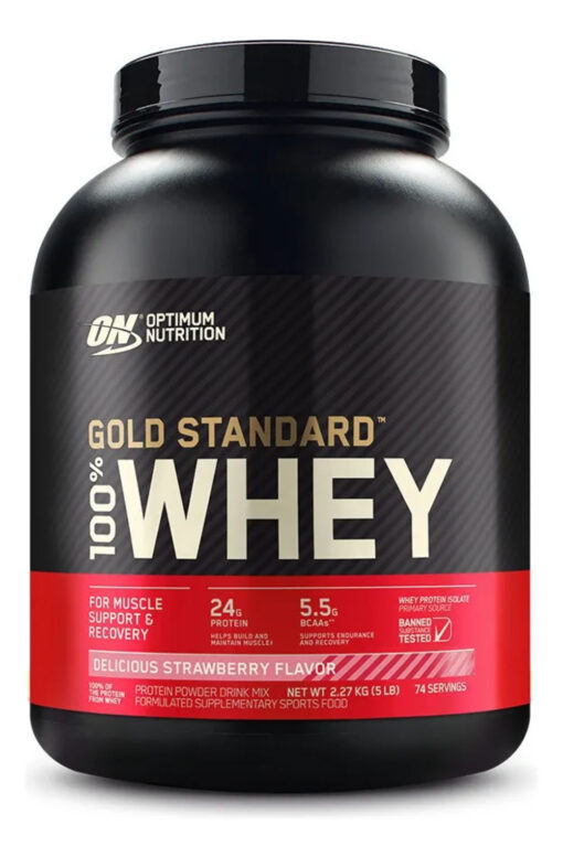 Optimum Nutrition Proteína Gold Whey Fresa 2.27kg 74p