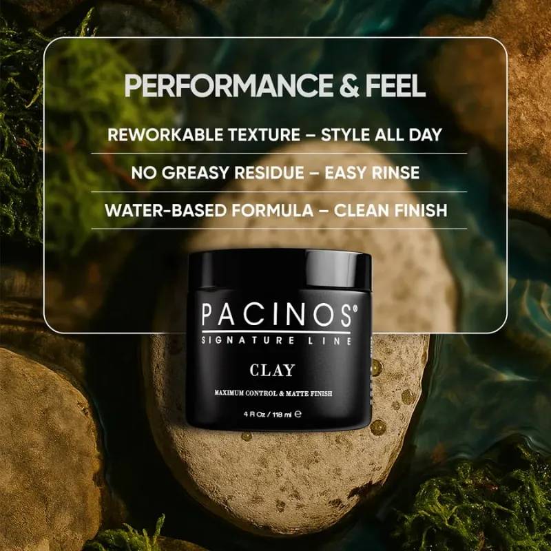 Pomada Para Cabello Pacinos Clay Acabado Matte 4 Oz - Imagen 6