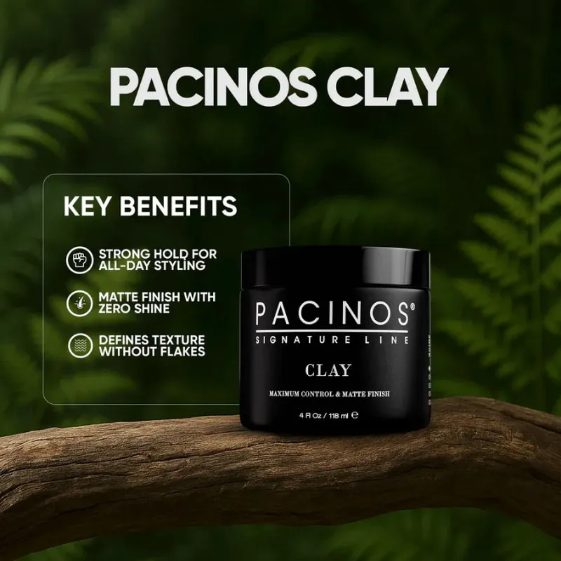 Pomada Para Cabello Pacinos Clay Acabado Matte 4 Oz - Imagen 5