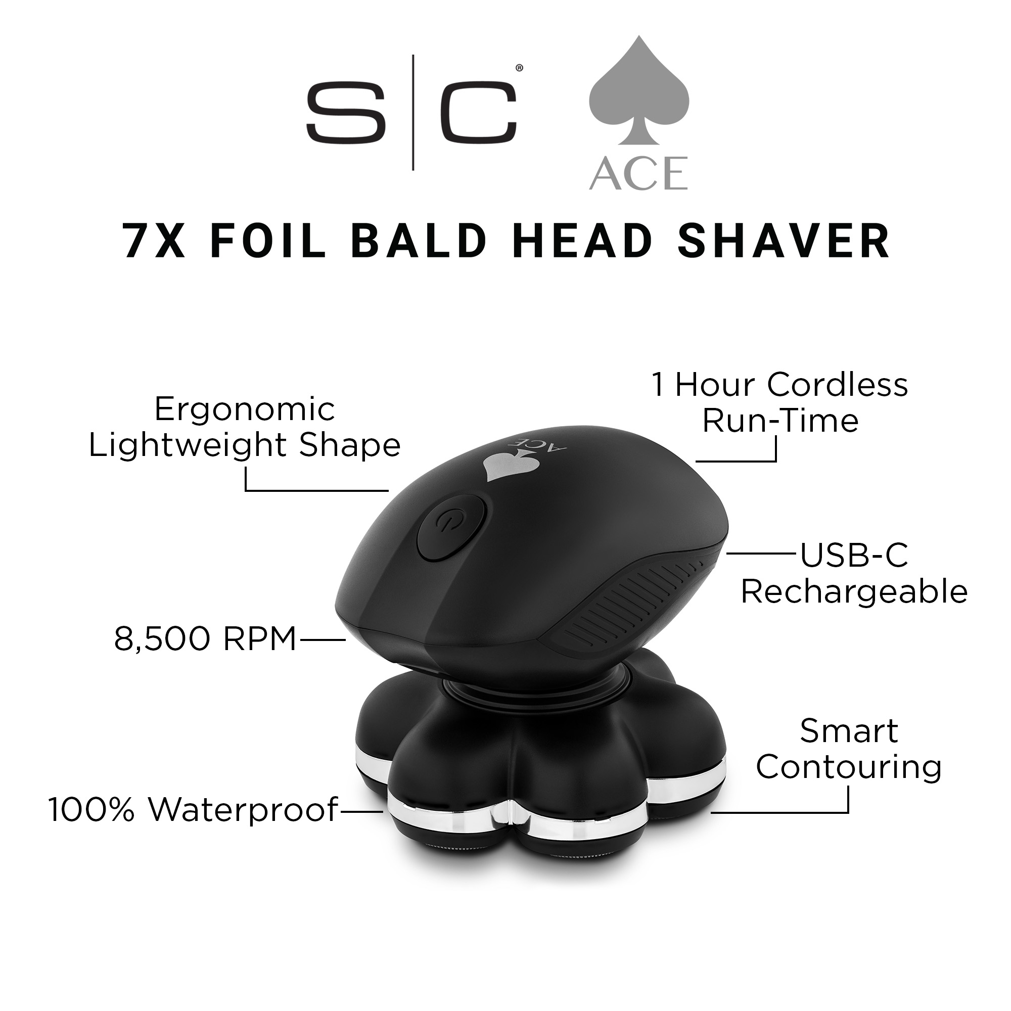Rasuradora Para Barba Y Calvos Shaver 7 Foil Ace Stylecraft - Imagen 6