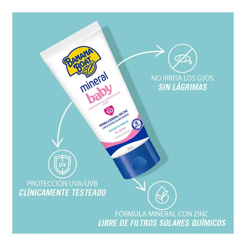 Protector Solar Banana Boat Baby Mineral 50fps 180ml
