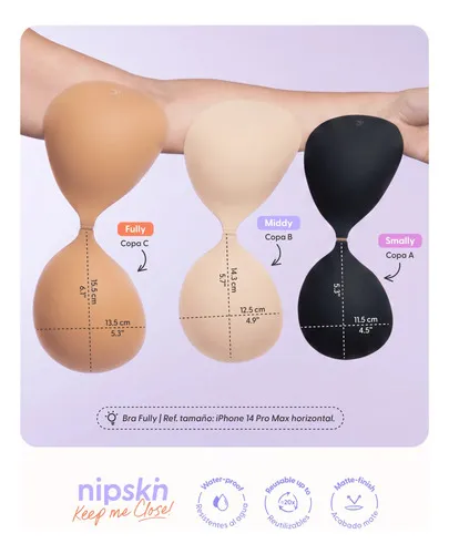 Brasier Push Up Invisible Adhesivo De Silicona, Nipskin Latte Liso Middy - Imagen 2
