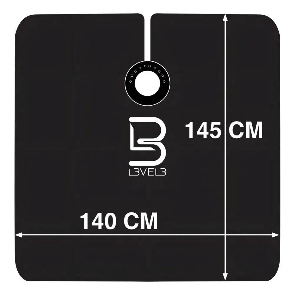 Capa De Peluquería Barberia Level 3 Negro Profesional Cómoda Lv3