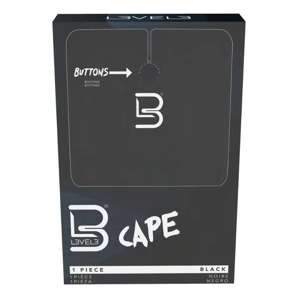 Capa De Peluquería Barberia Level 3 Negro Profesional Cómoda Lv3