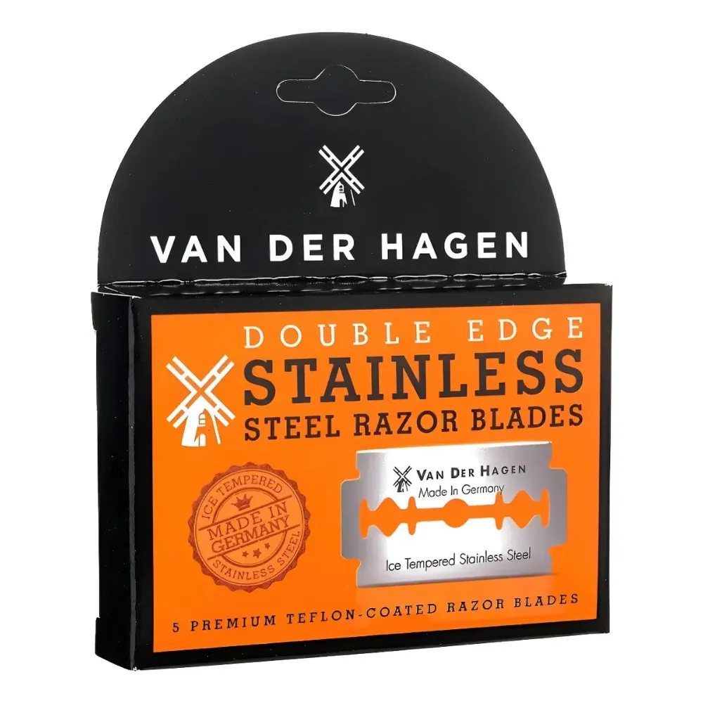 Navajas Doble Filo Para Afeitar Van Der Hagen Pack De 5 Plateado