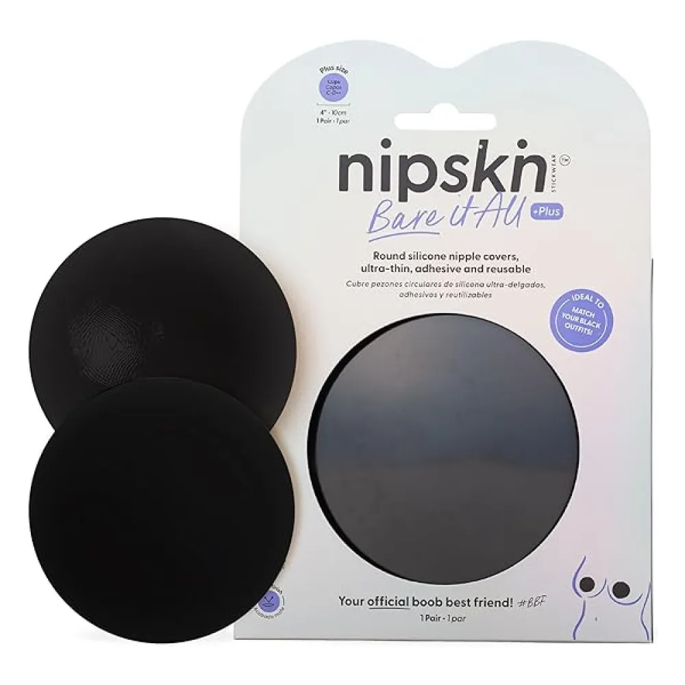 Nipskin Pezoneras Redondas De Silicona Adherible Color Negro - Black M