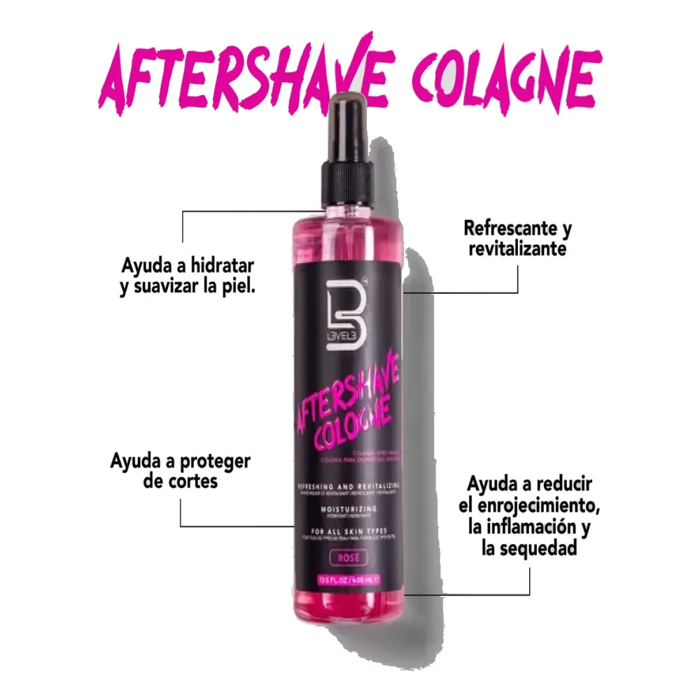 Colonia After Shave Para Barberia Level 3 Hidratante 400 Ml - Imagen 2
