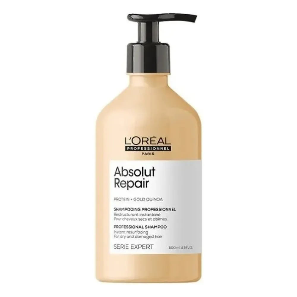 Loreal Shampoo Absolut Repair Protein + Gold Quinoa 500 Ml