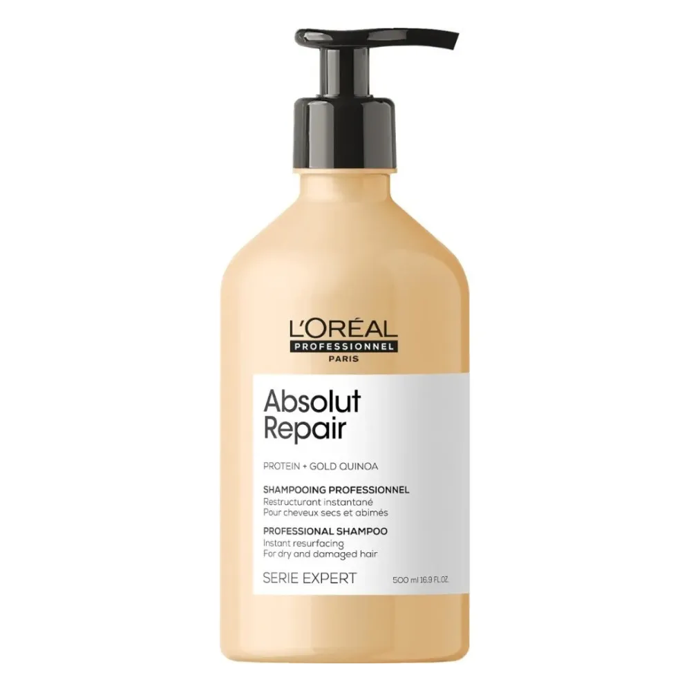 Loreal Shampoo Absolut Repair Protein + Gold Quinoa 500 Ml