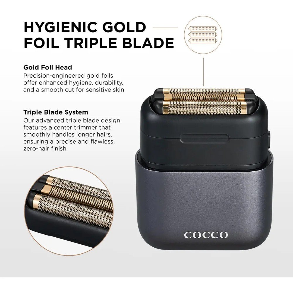 COCCO Impacto Micro Wet/Dry Afeitadora Higiénica de Triple Hoja Gris Mate