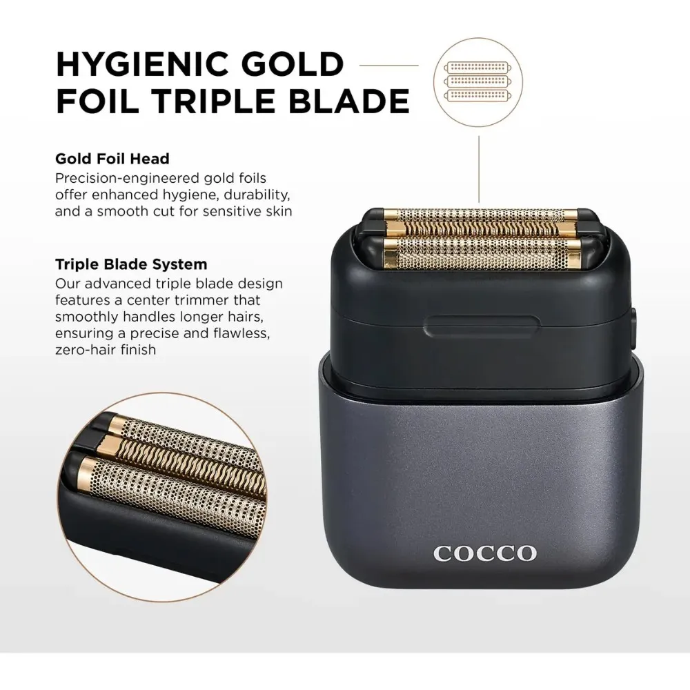 COCCO Impacto Micro Wet/Dry Afeitadora Higiénica de Triple Hoja Gris Mate