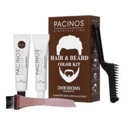 Pacinos Kit De Color Para Cabello Y Barba (marrón Oscuro) Tono Marrón