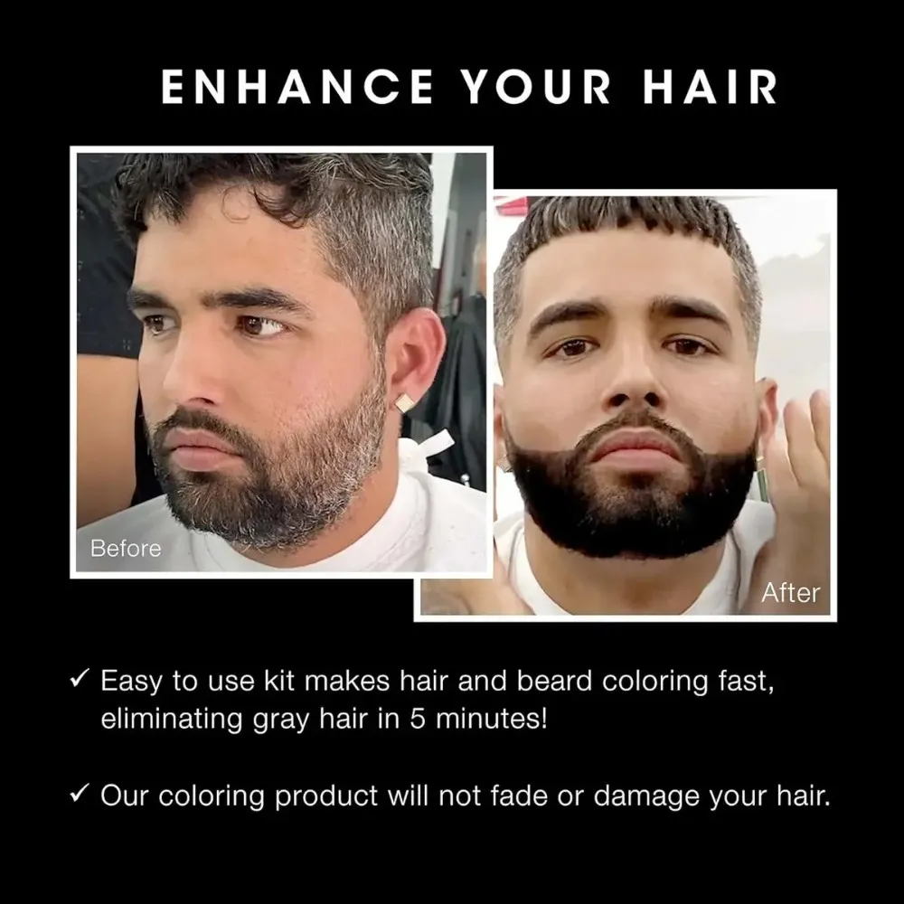 Pacinos Kit De Color Para Cabello Y Barba (marrón Oscuro) Tono Marrón