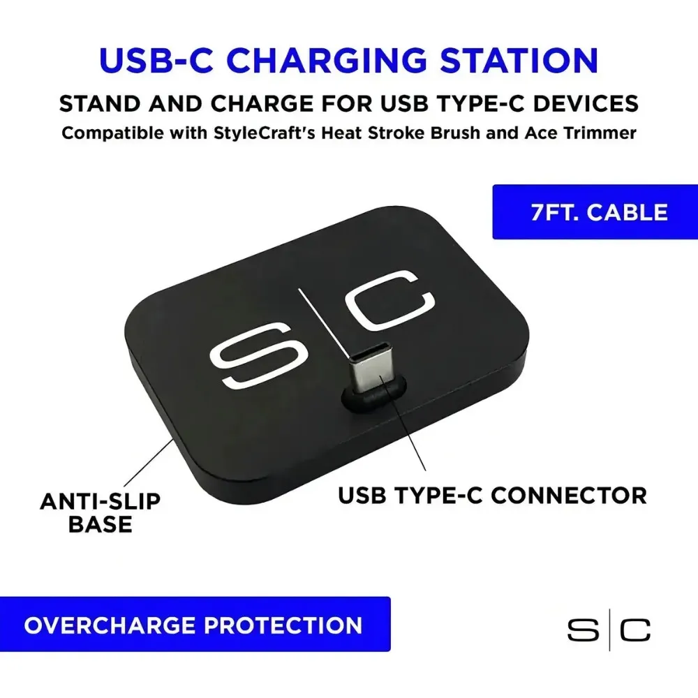 Base De Carga USB-C Para Telefonos Y Maquinas Stylecraft Color Negro