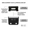Set Cuchillas De Repuesto Para Maquina Clipper Fade Sc Negro