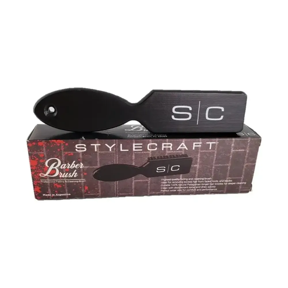 Cepillo Profesional Barbero De Madera Cerdas Naturales Negro