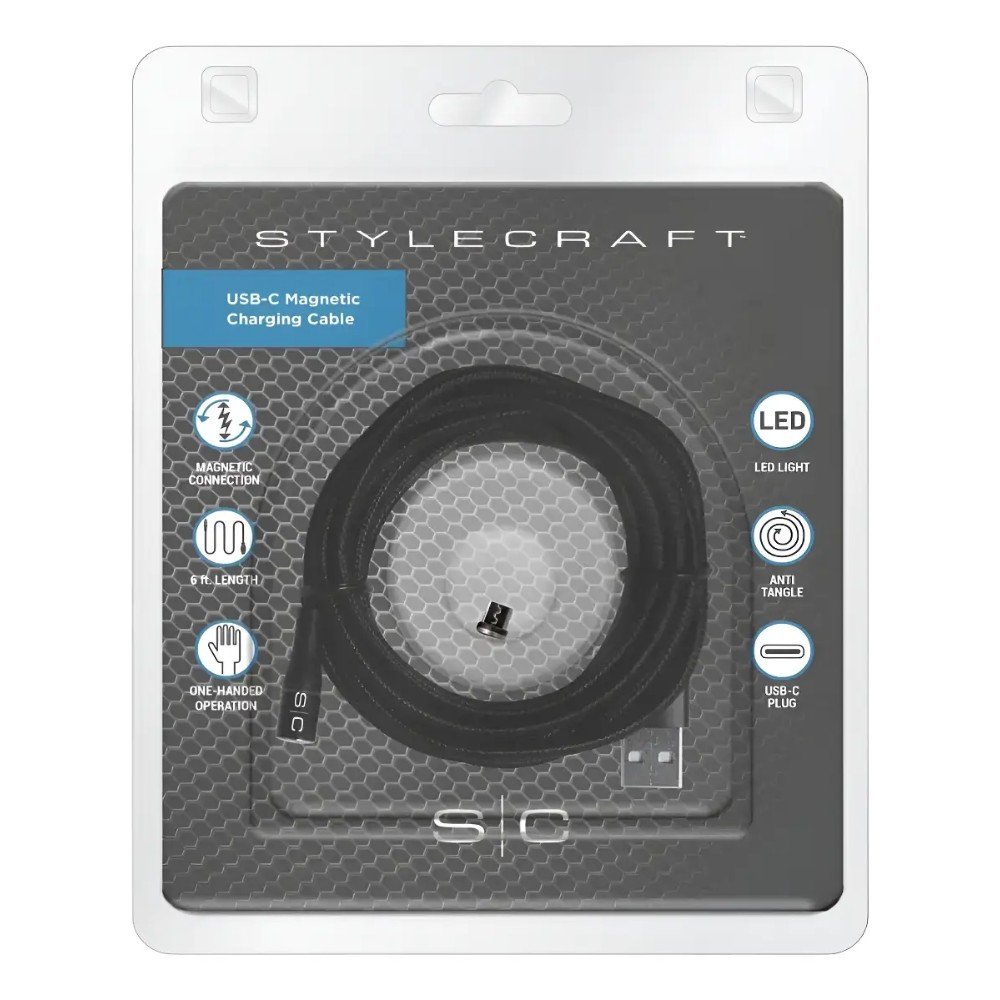 Cable De Carga USB-C Magnetico Stylecraft Negro